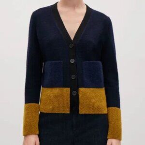 COS colour block cardigan